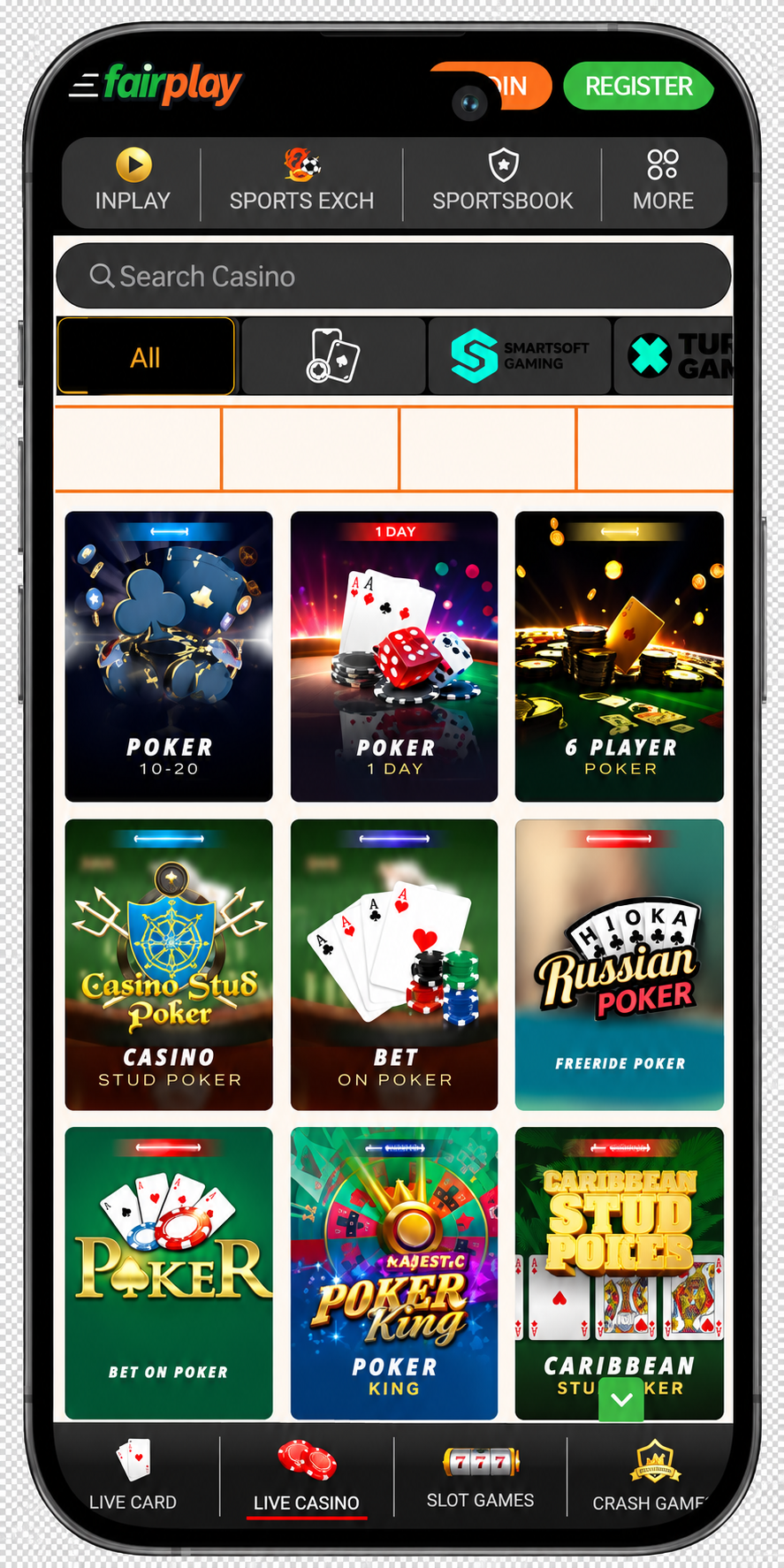 FairPlay casino games screen